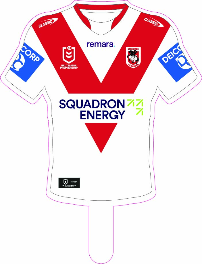 St George Illawarra Dragons 2025 Jersey Cut-out