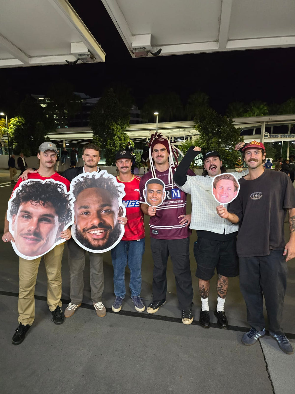 Fans celebrating with Sports Heads
