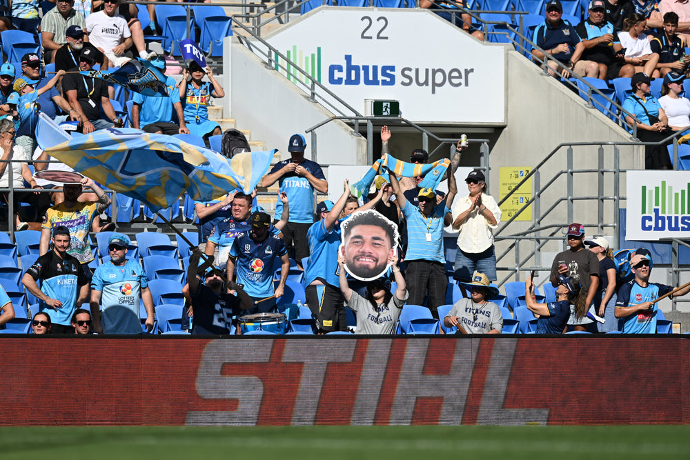 Fans celebrating with Sports Heads