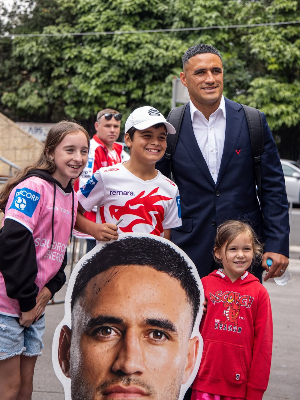 Fans celebrating with Sports Heads