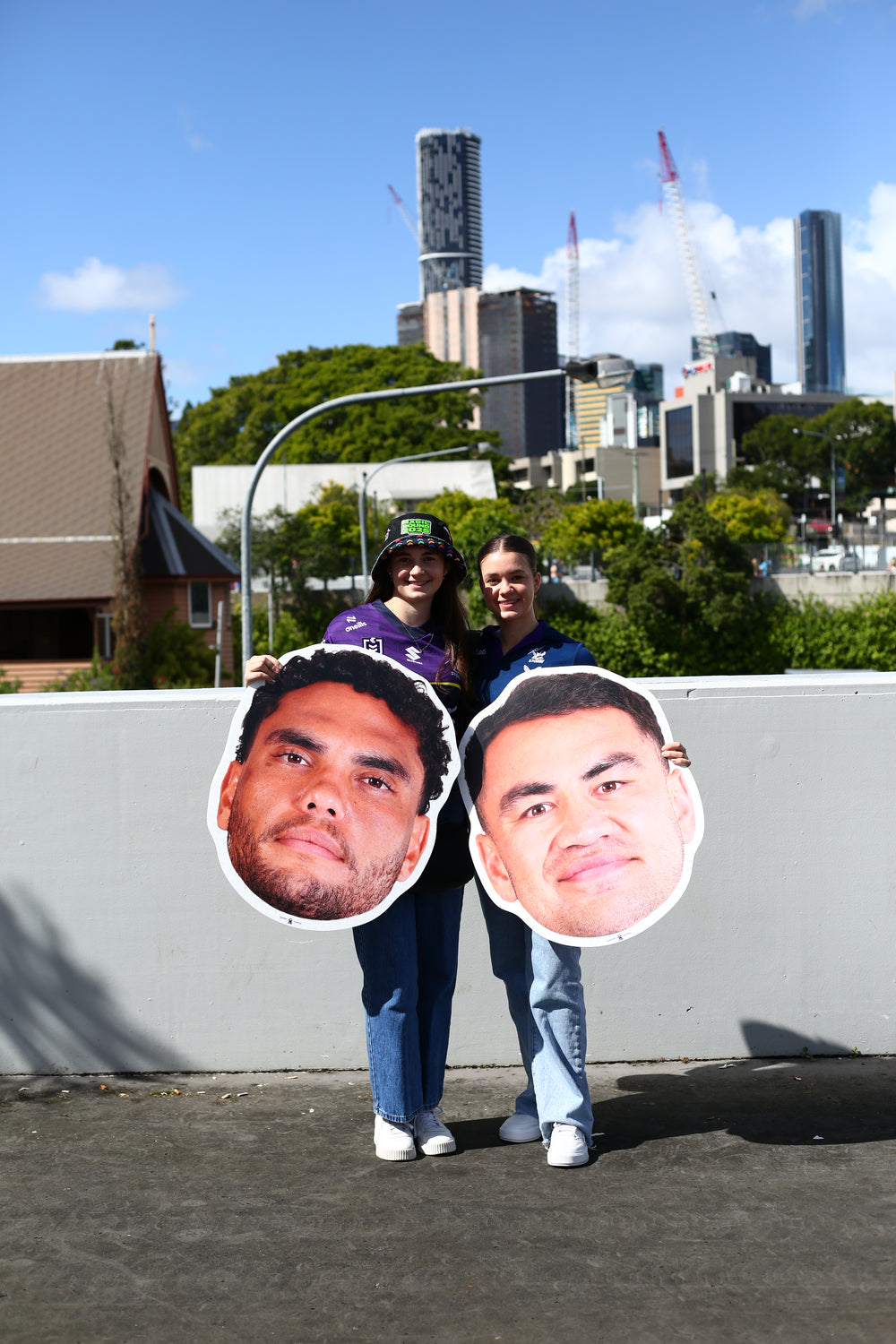 Fans celebrating with Sports Heads