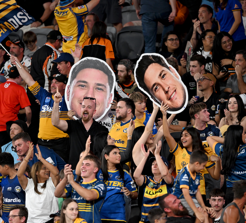 Fans celebrating with Sports Heads